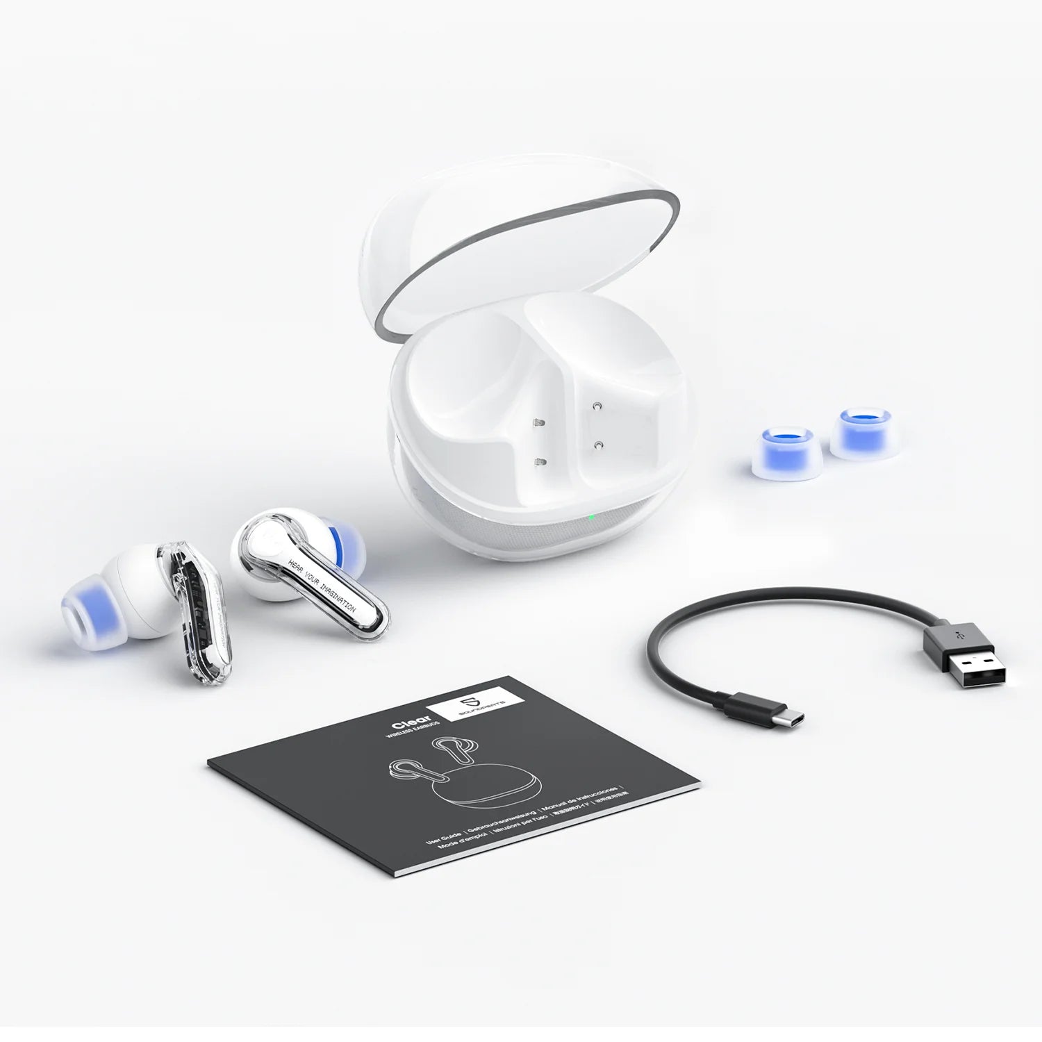 SOUNDPEATS Clear Transparent In-ear Wireless Earbuds
